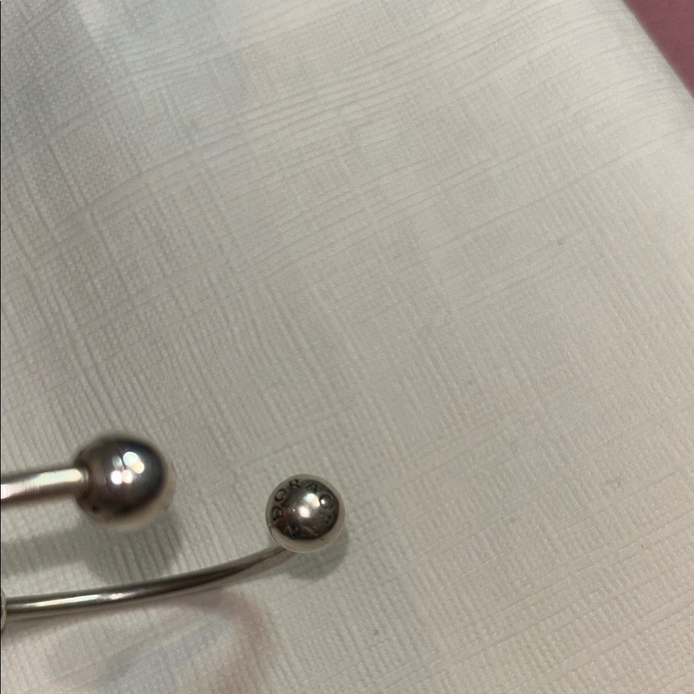 Pandora Silver double charm and with stoppers bracelet size 6.5/7 - Picture 3 of 5